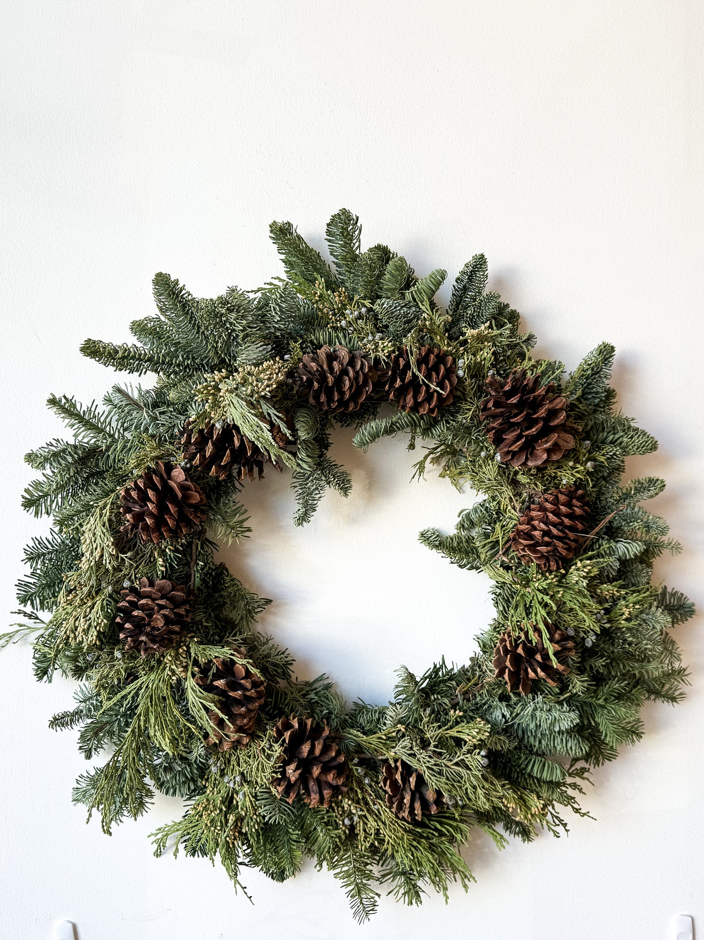 Hello Holidays Pinecone Wreath