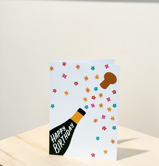 Happy Birthday Champagne Card - Ad Letters