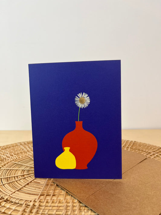 Plantbox - Blue-Orange Sunflower Blank Card
