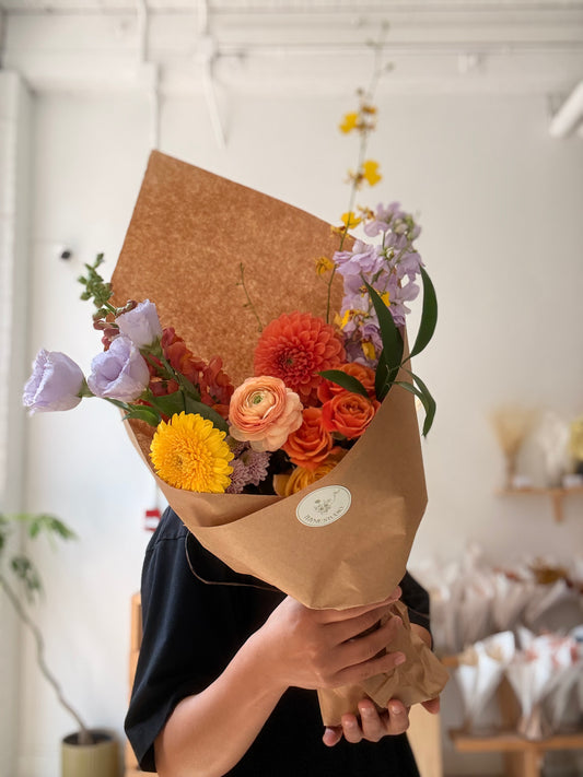 Lush garden-inspired fresh flower bouquet, order last-minute for same-day delivery across Toronto & GTA – Thyme Studio